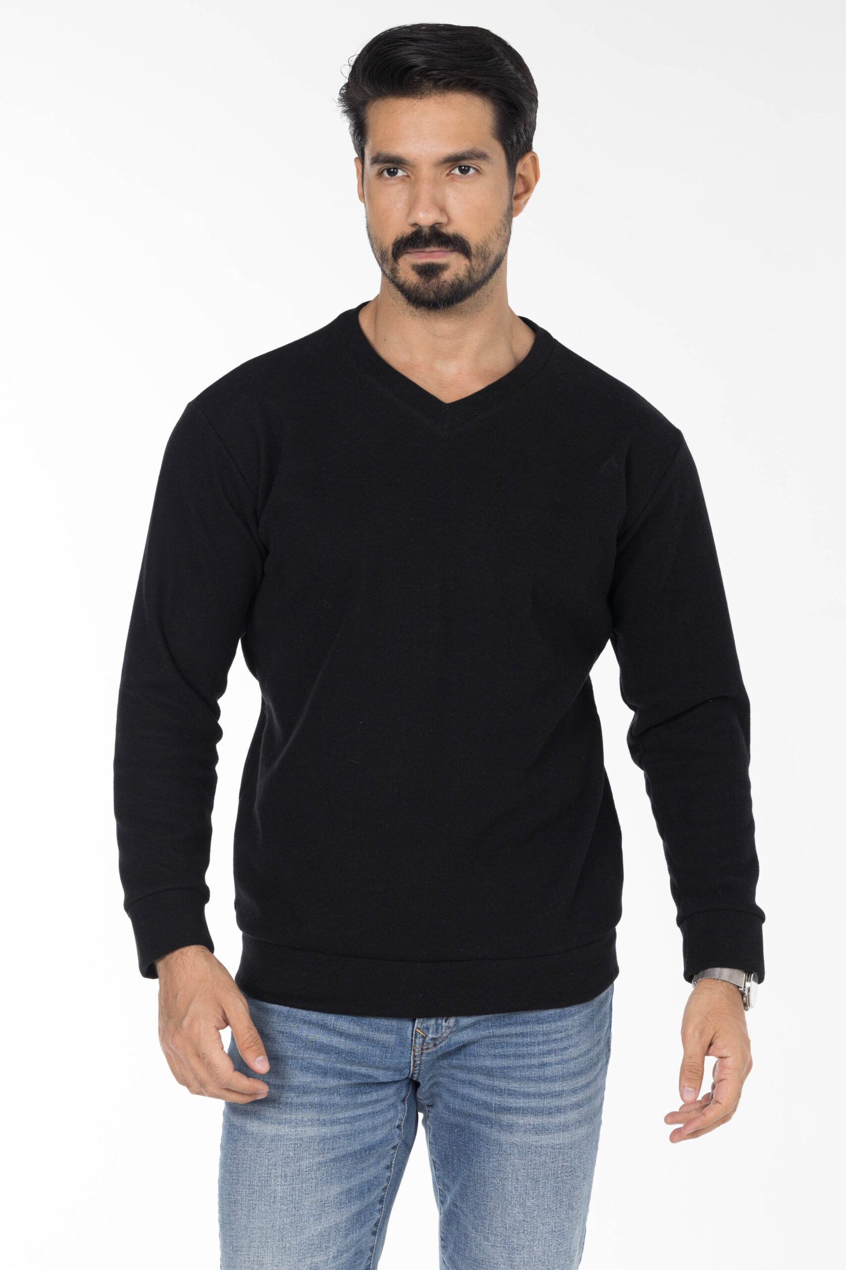 Kashmir Pullover - V Neckline - Black pic1