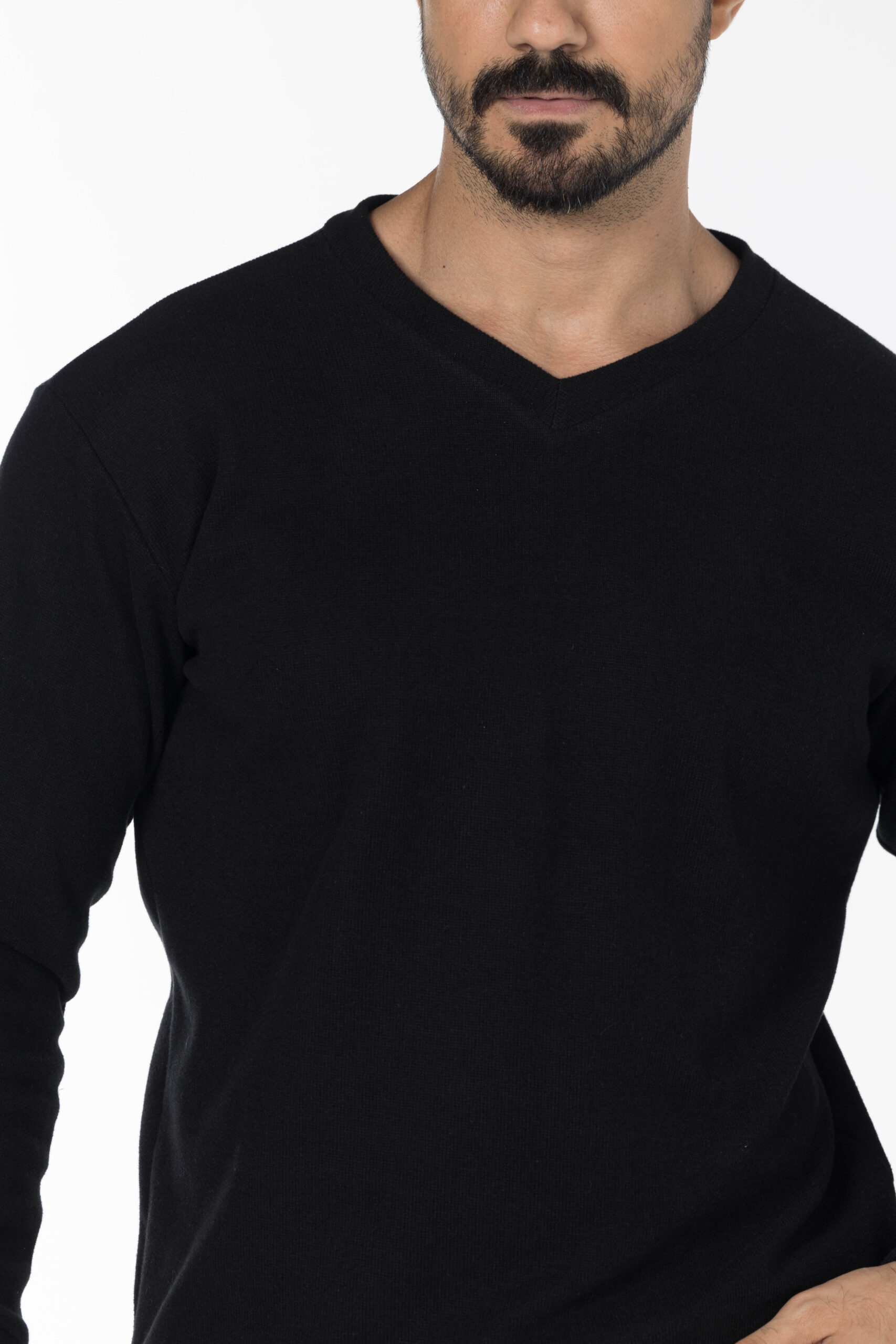 Kashmir Pullover - V Neckline - Black pic11