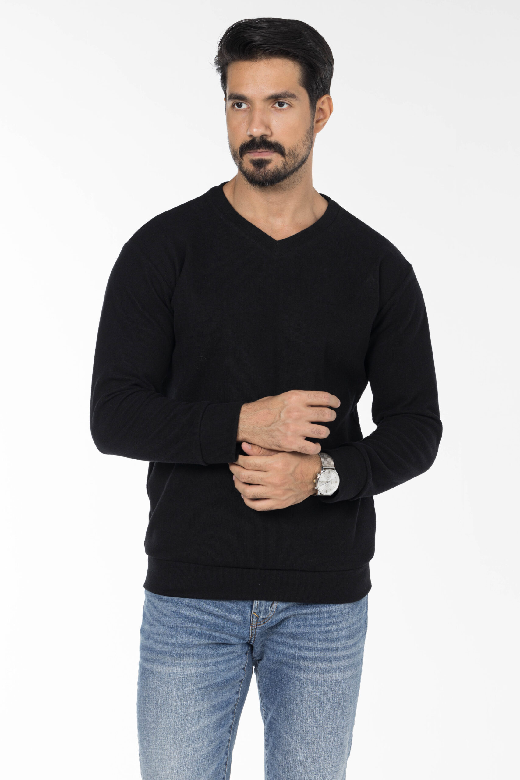 Kashmir Pullover - V Neckline - Black pic4