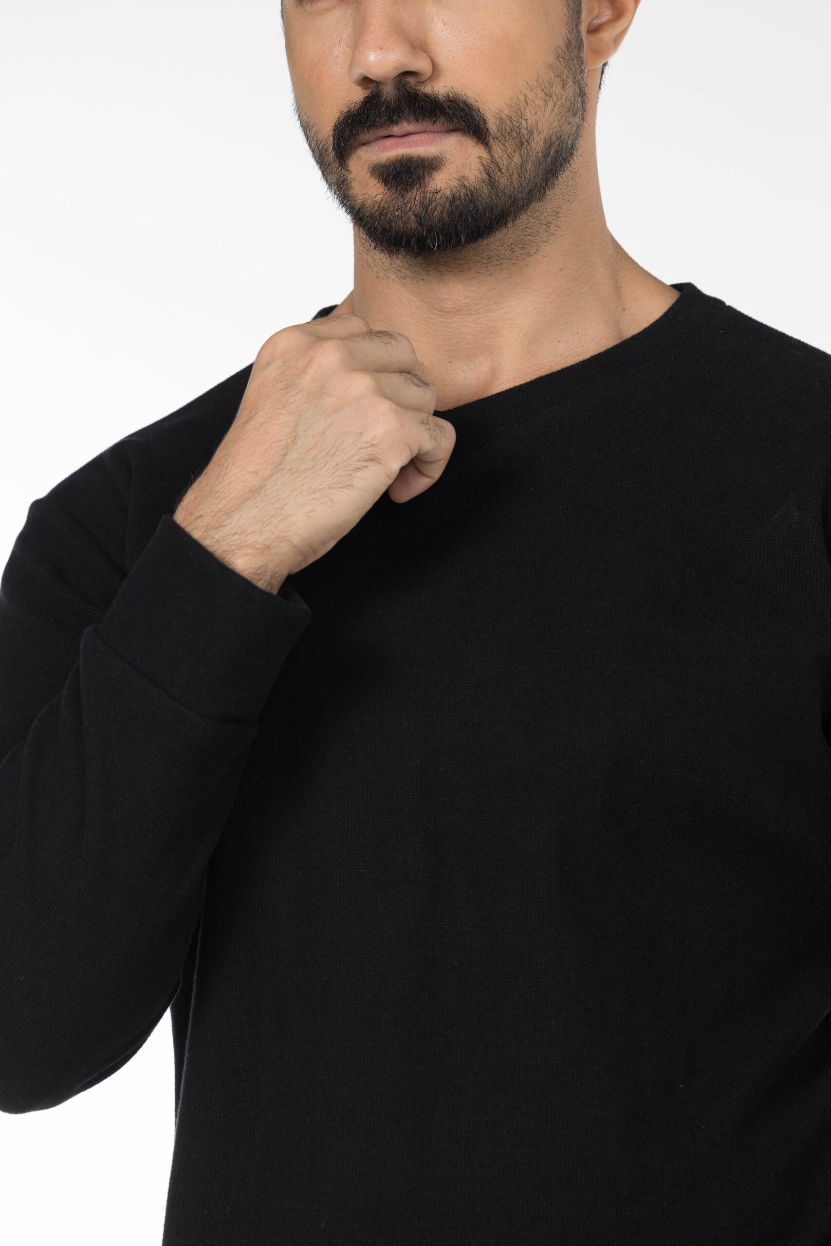 Kashmir Pullover - V Neckline - Black pic6