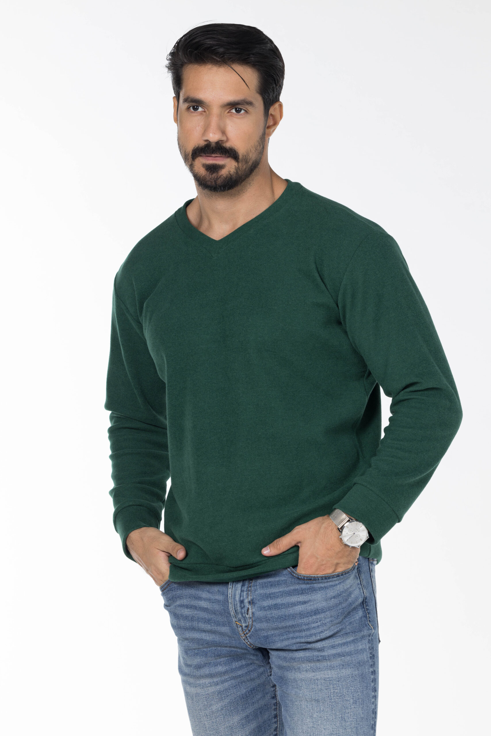 Kashmir Pullover - V Neckline - Green pic1