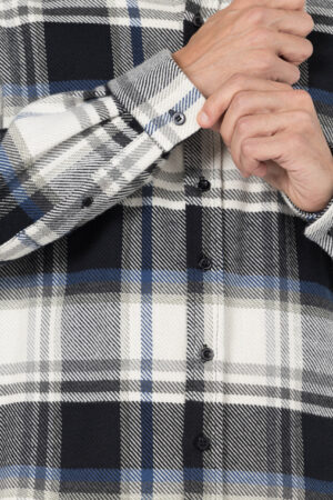 Plaid Wool Shirt - Oversized - Black Blue Grey pic11