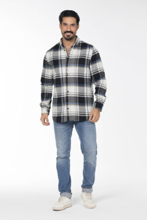 Plaid Wool Shirt - Oversized - Black Blue Grey pic17