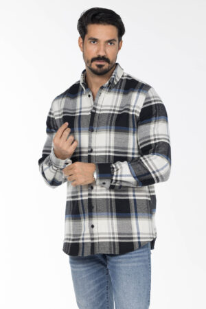 Plaid Wool Shirt - Oversized - Black Blue Grey pic18