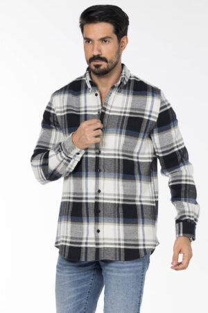 Plaid Wool Shirt - Oversized - Black Blue Grey pic19