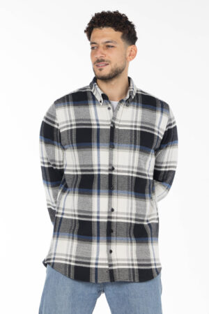 Plaid Wool Shirt - Oversized - Black Blue Grey pic5