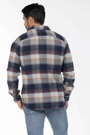 Plaid Wool Shirt - Oversized - Grey Mustard Burgundy pic19