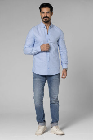 Plain Oxford Shirt - Regular Fit - Baby Blue pic3