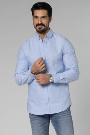 Plain Oxford Shirt - Regular Fit - Baby Blue pic4