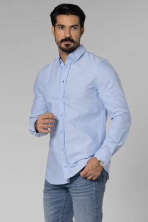 Plain Oxford Shirt - Regular Fit - Baby Blue pic5