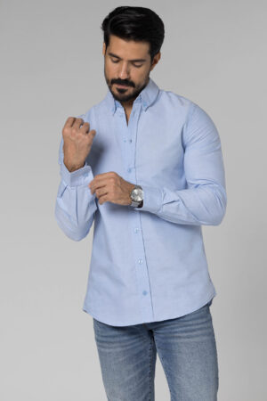 Plain Oxford Shirt - Regular Fit - Baby Blue pic6