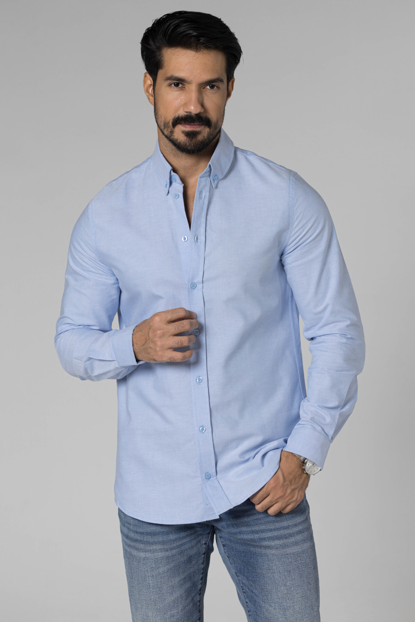 Plain Oxford Shirt - Regular Fit - Baby Blue pic7