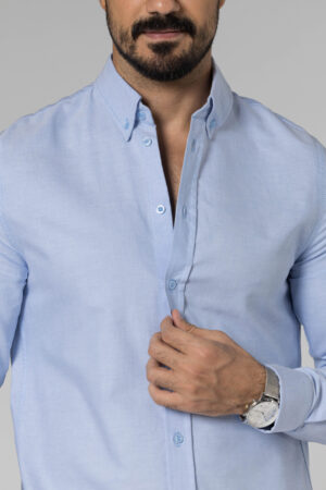 Plain Oxford Shirt - Regular Fit - Baby Blue pic8