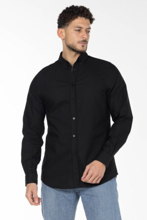 Plain Oxford Shirt - Regular Fit - Black pic1