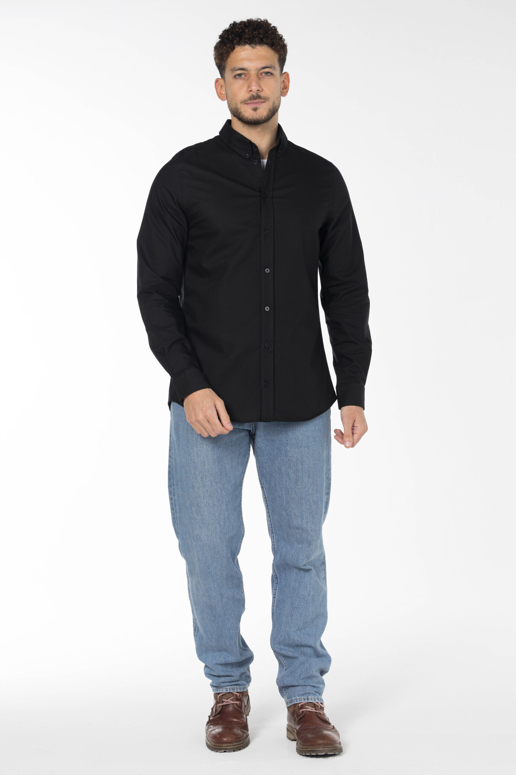 Plain Oxford Shirt - Regular Fit - Black pic12