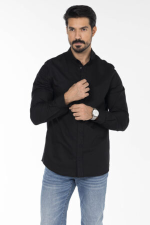 Plain Oxford Shirt - Regular Fit - Black pic13