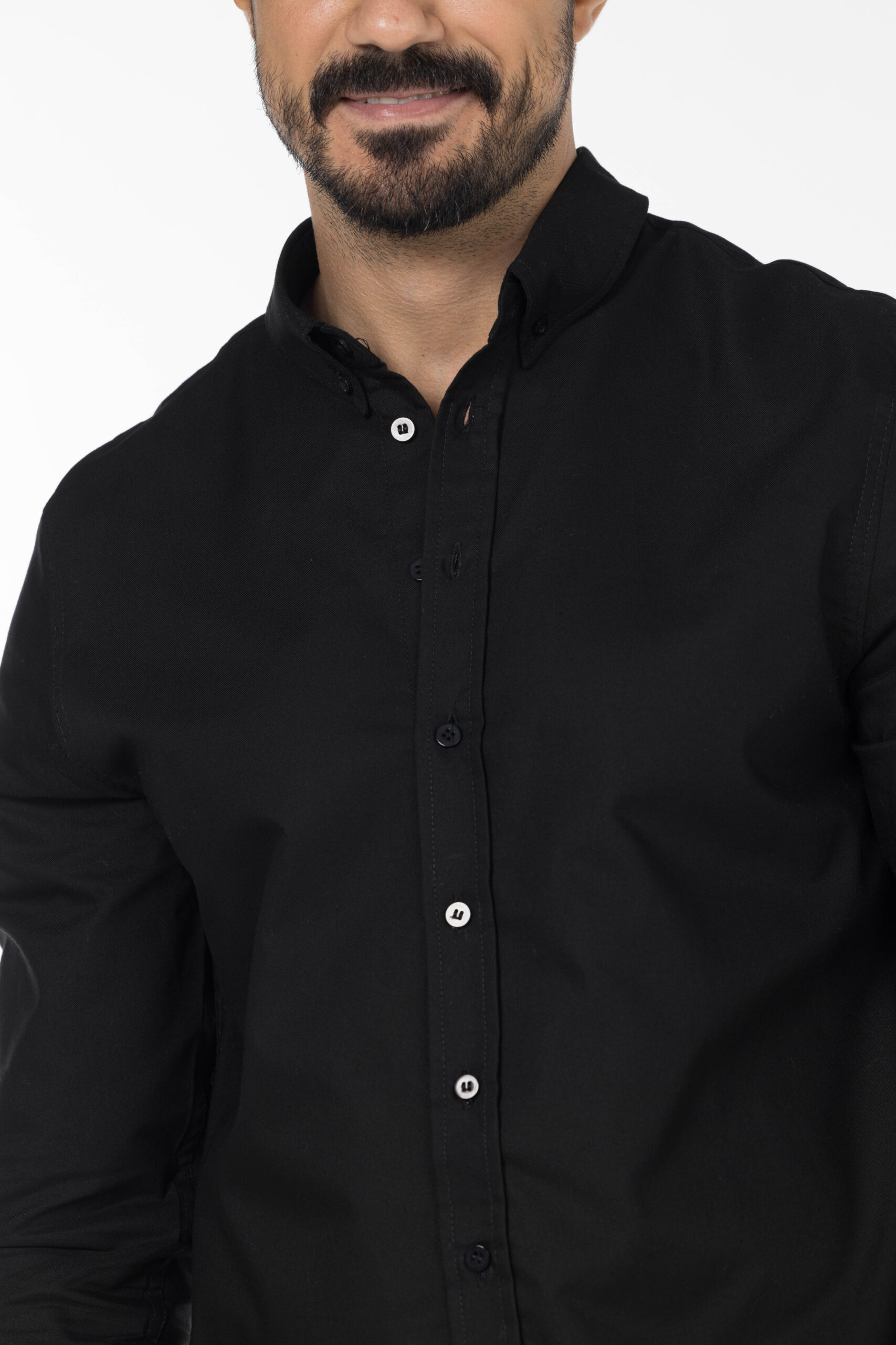 Plain Oxford Shirt - Regular Fit - Black pic14