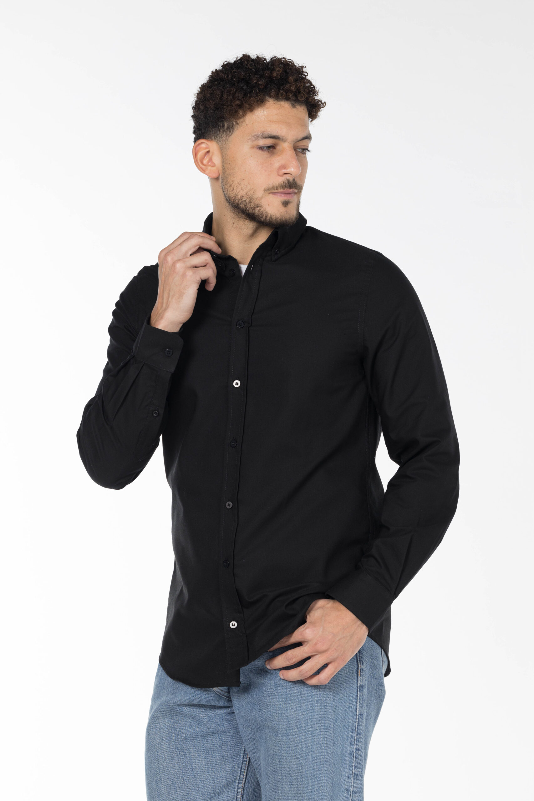 Plain Oxford Shirt - Regular Fit - Black pic23