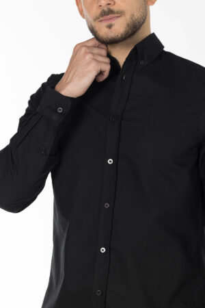 Plain Oxford Shirt - Regular Fit - Black pic4