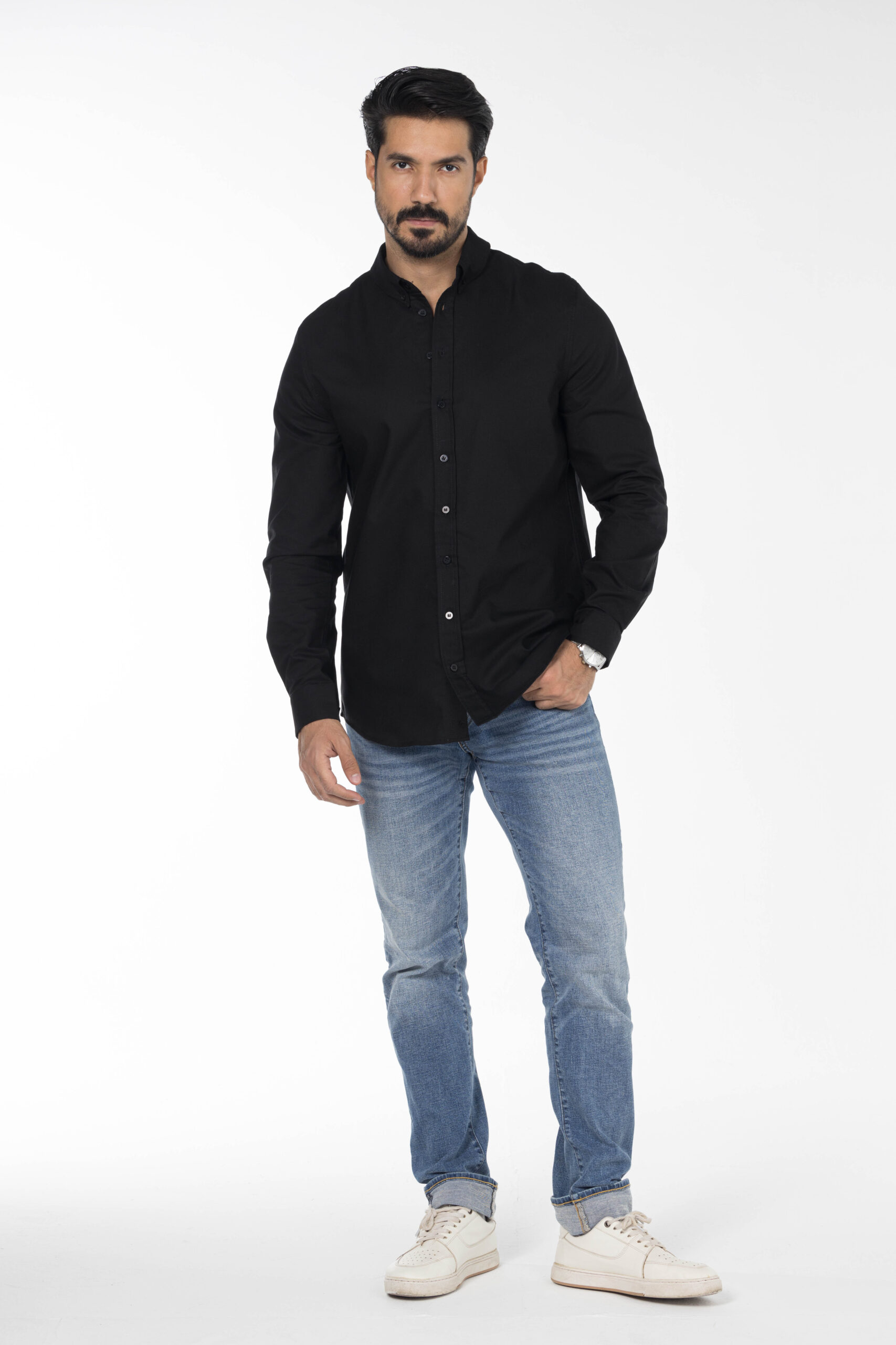 Plain Oxford Shirt - Regular Fit - Black pic6