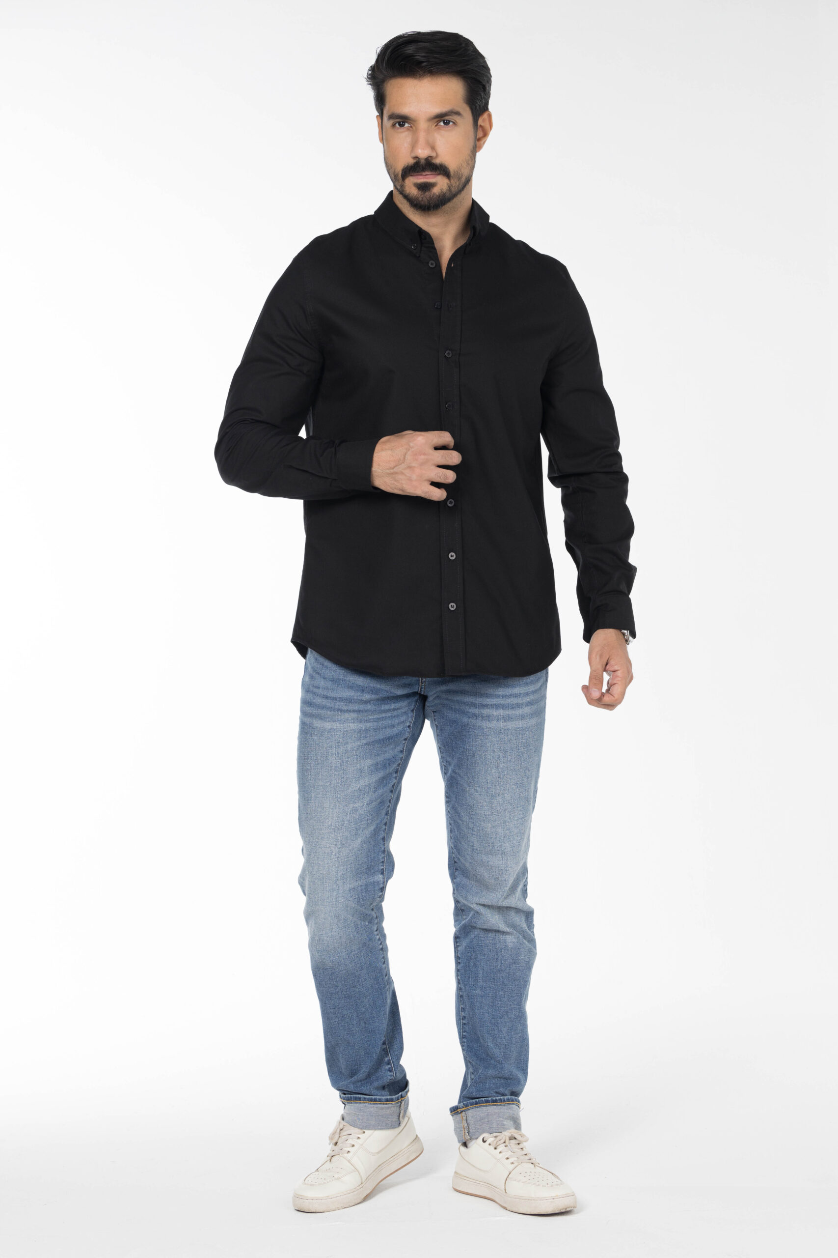 Plain Oxford Shirt - Regular Fit - Black pic7