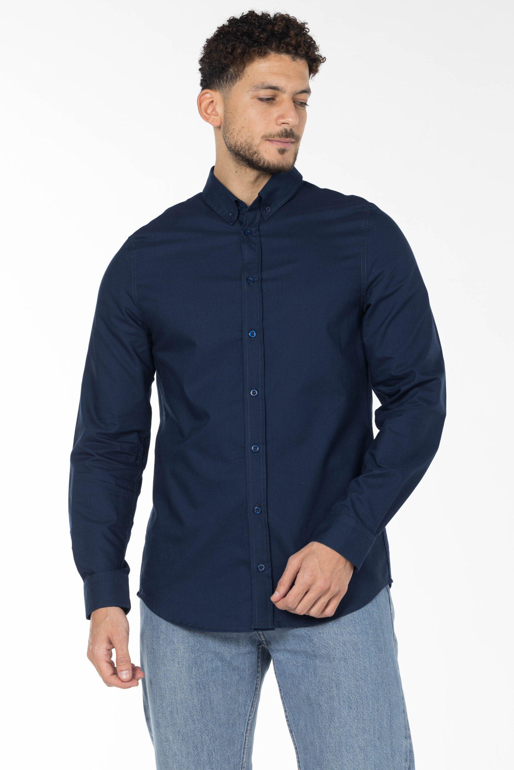 Plain Oxford Shirt - Regular Fit - Navy Blue pic1