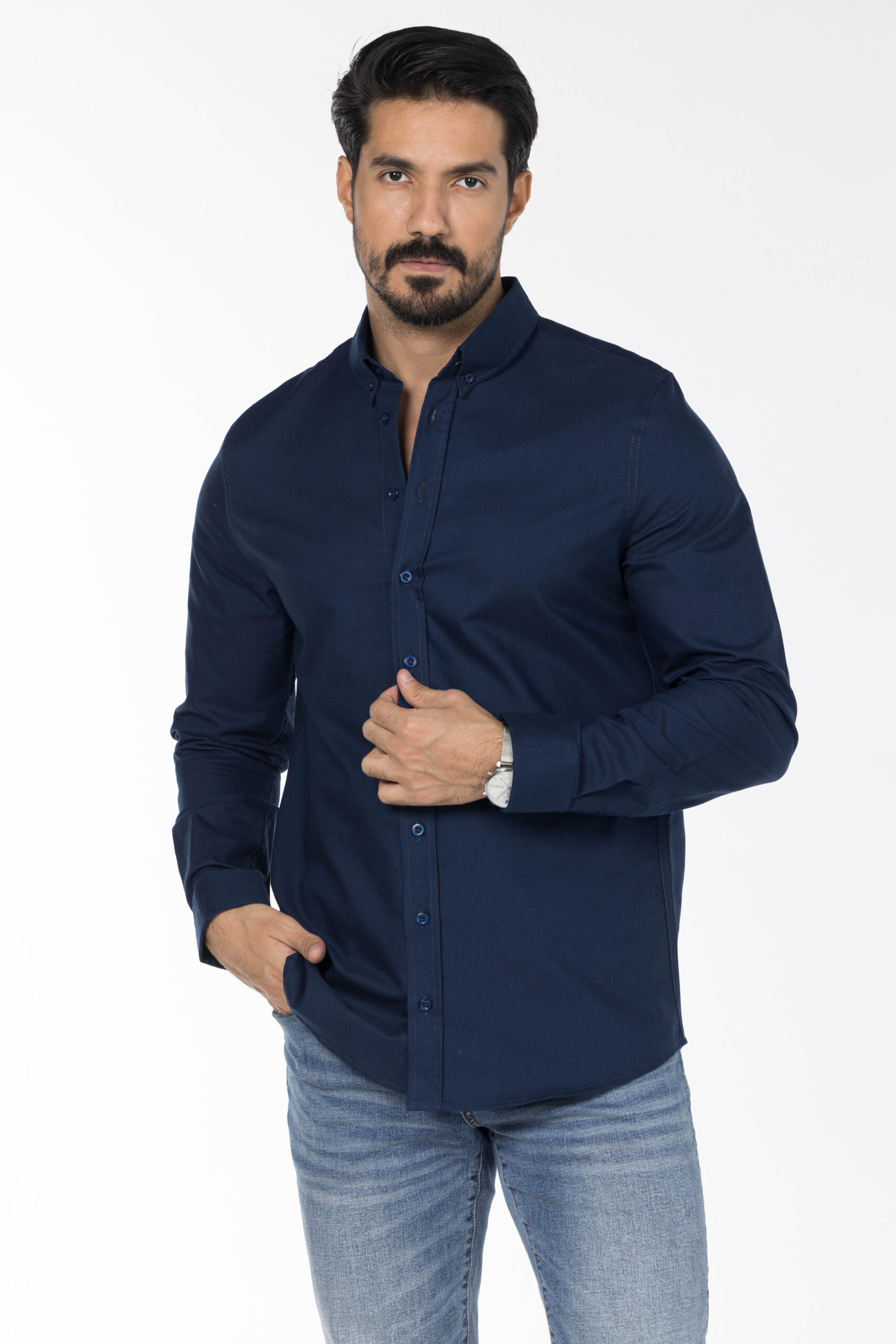 Plain Oxford Shirt - Regular Fit - Navy Blue pic16