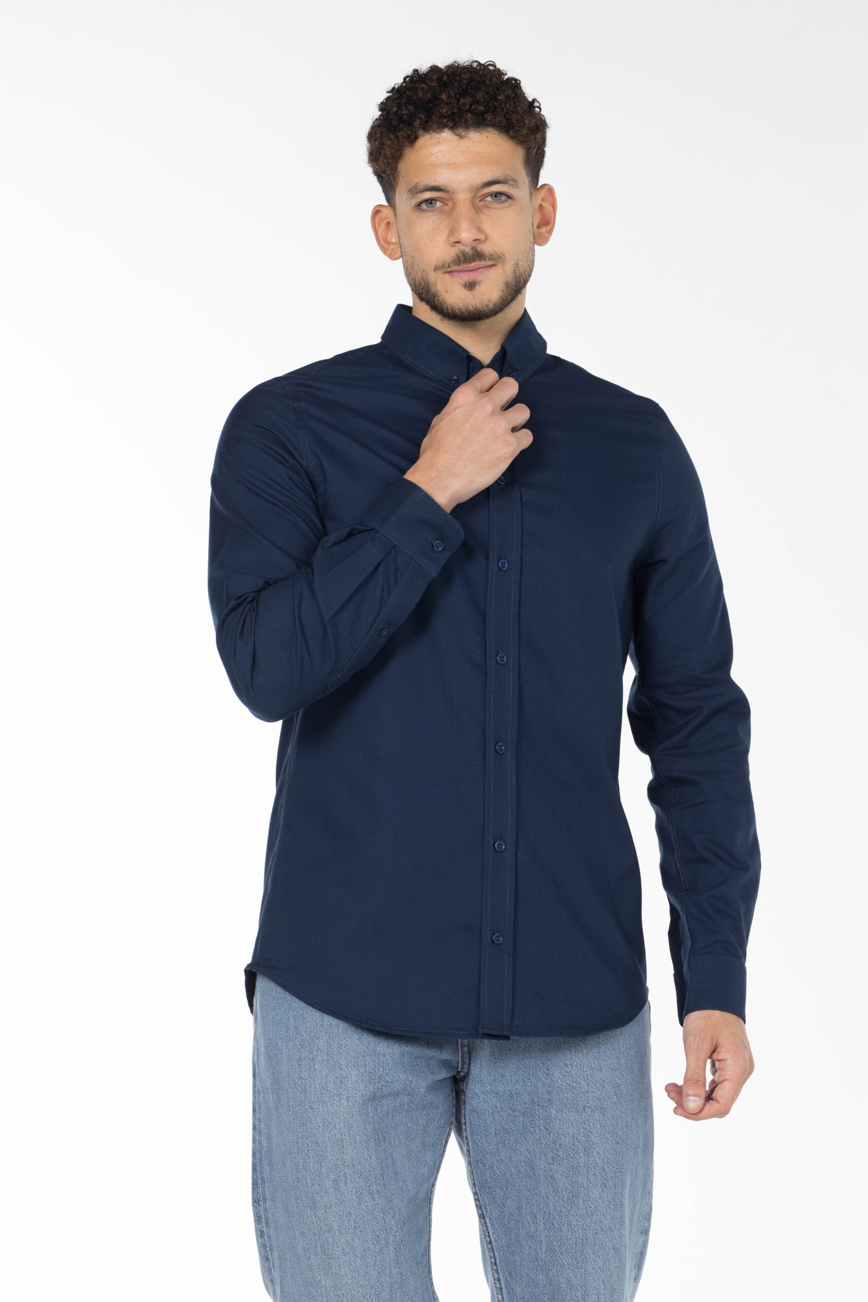 Plain Oxford Shirt - Regular Fit - Navy Blue pic4