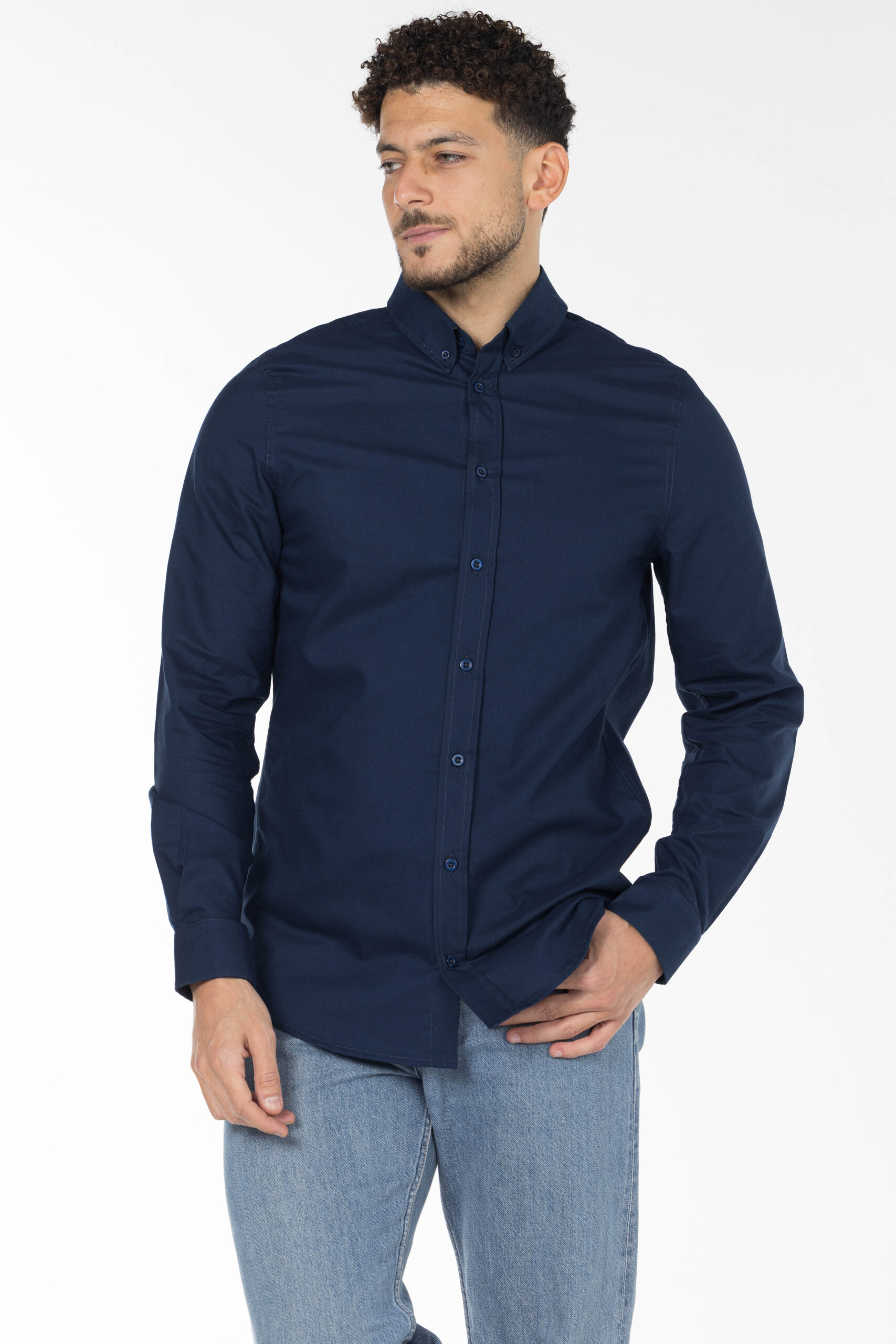 Plain Oxford Shirt - Regular Fit - Navy Blue pic7