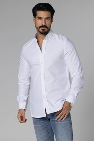 Plain Oxford Shirt - Regular Fit - White pic1