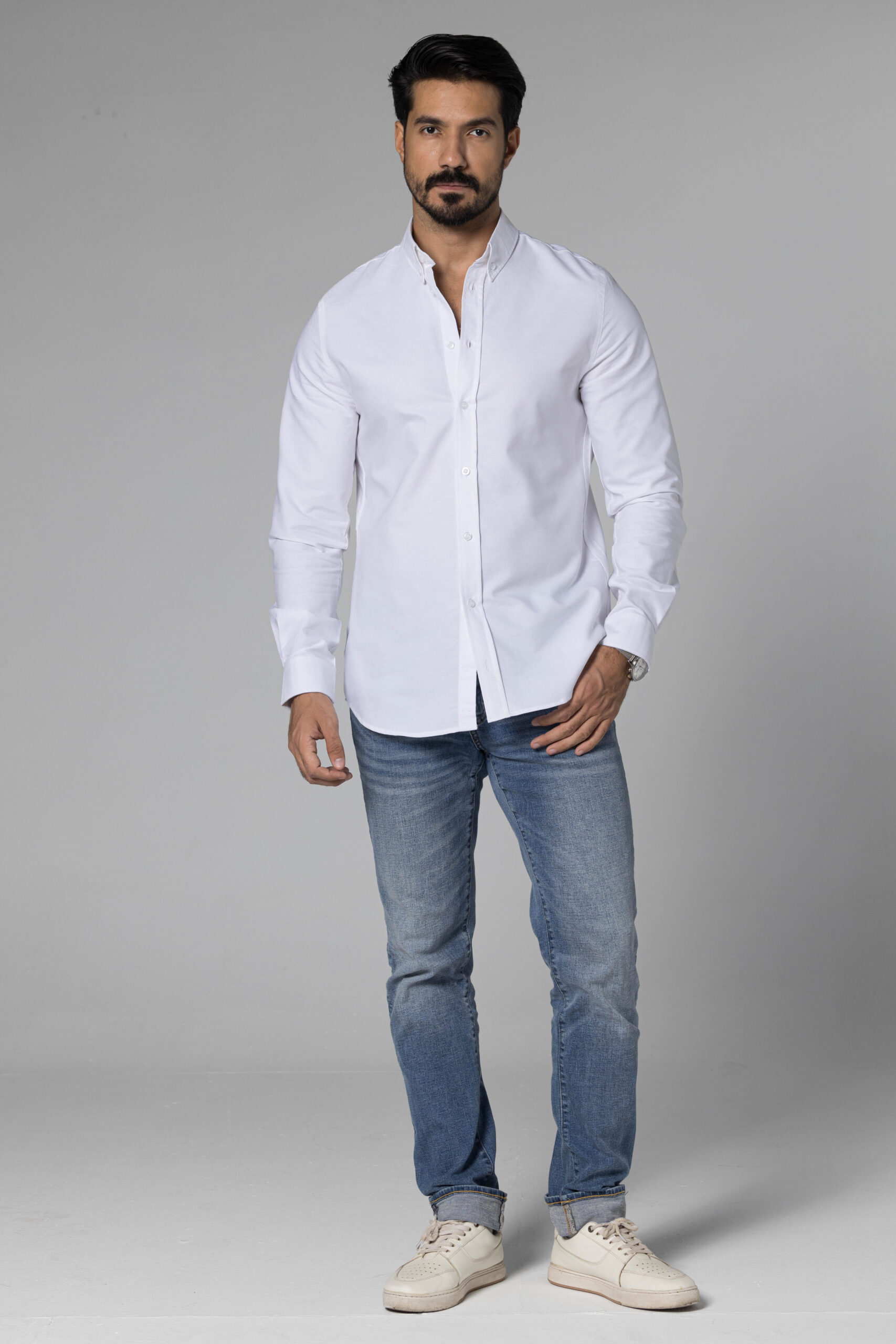 Plain Oxford Shirt - Regular Fit - White pic2