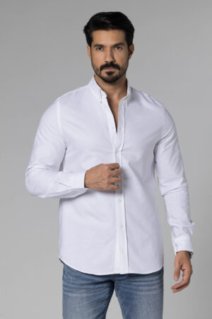 Plain Oxford Shirt - Regular Fit - White pic6