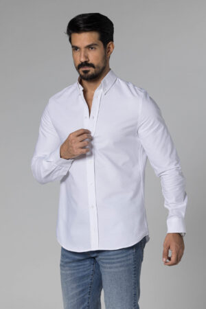 Plain Oxford Shirt - Regular Fit - White pic7