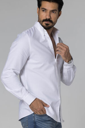 Plain Oxford Shirt - Regular Fit - White pic8