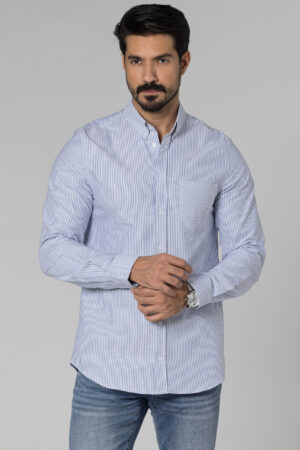 Stripe Oxford Shirt - Regular Fit - Baby Blue pic4