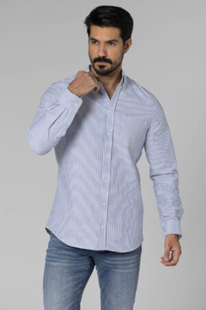 Stripe Oxford Shirt - Regular Fit - Baby Blue pic7