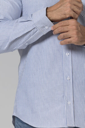 Stripe Oxford Shirt - Regular Fit - Baby Blue pic9