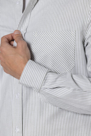 Stripe Oxford Shirt - Regular Fit - Olive Green pic10
