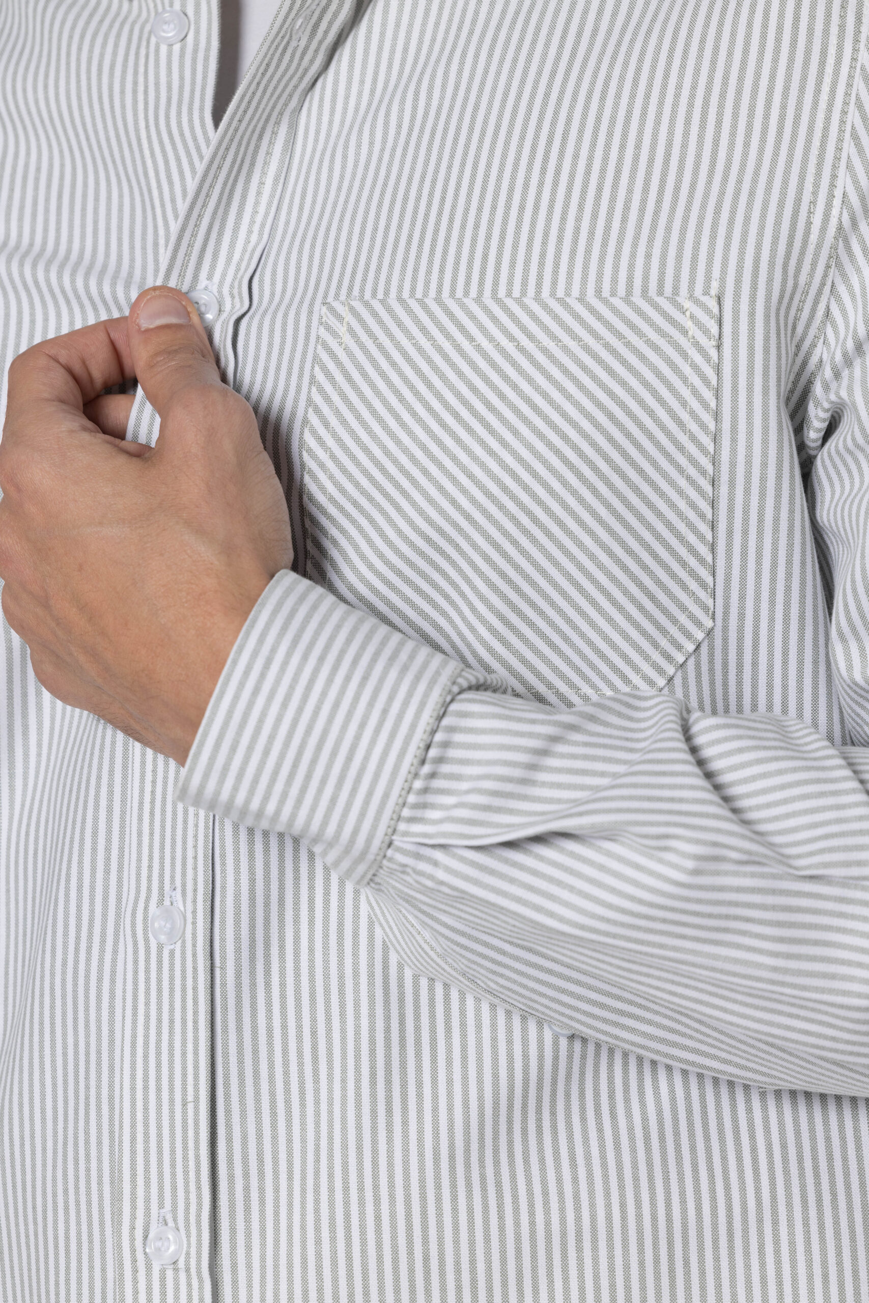 Stripe Oxford Shirt - Regular Fit - Olive Green pic10