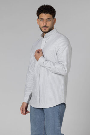 Stripe Oxford Shirt - Regular Fit - Olive Green pic5