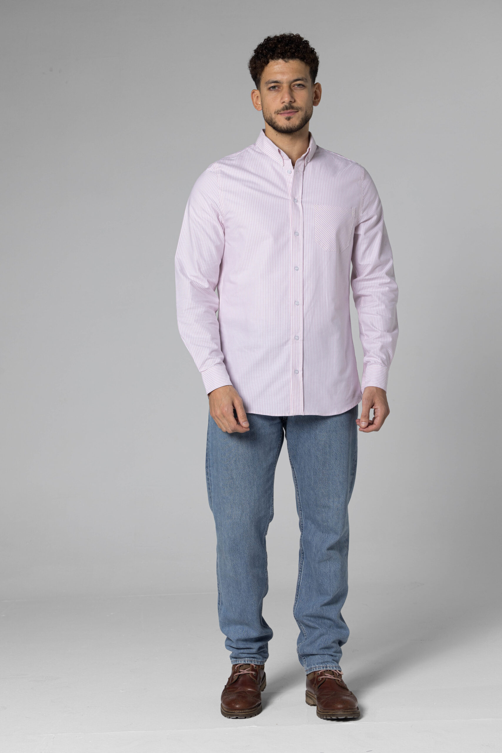 Stripe Oxford Shirt - Regular Fit - Pink pic2