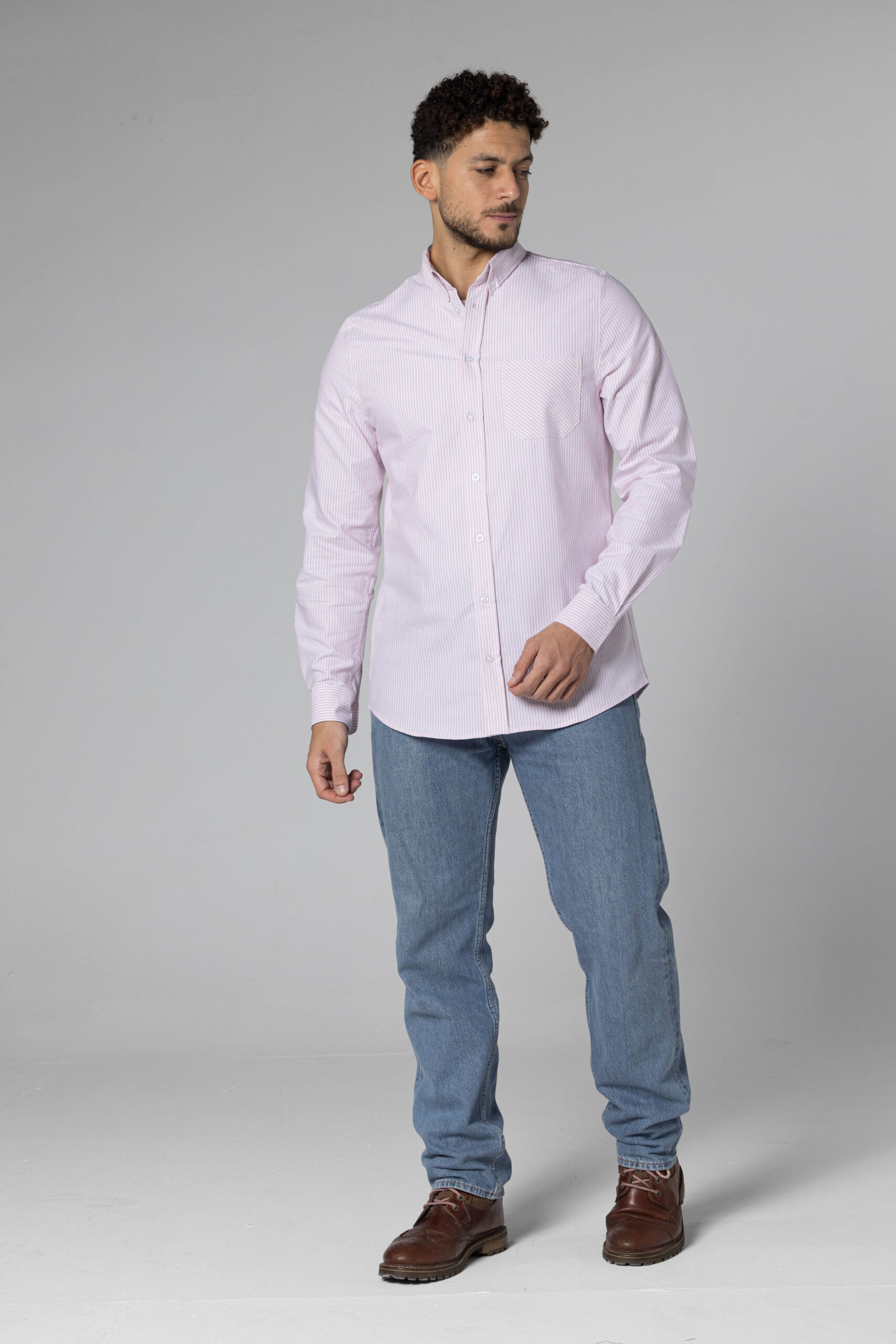 Stripe Oxford Shirt - Regular Fit - Pink pic3