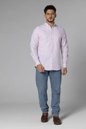 Stripe Oxford Shirt - Regular Fit - Pink pic4