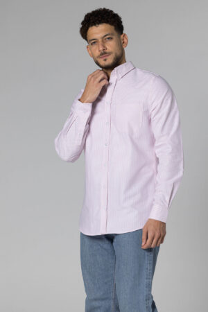 Stripe Oxford Shirt - Regular Fit - Pink pic6