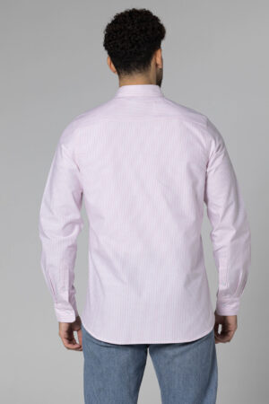 Stripe Oxford Shirt - Regular Fit - Pink pic9